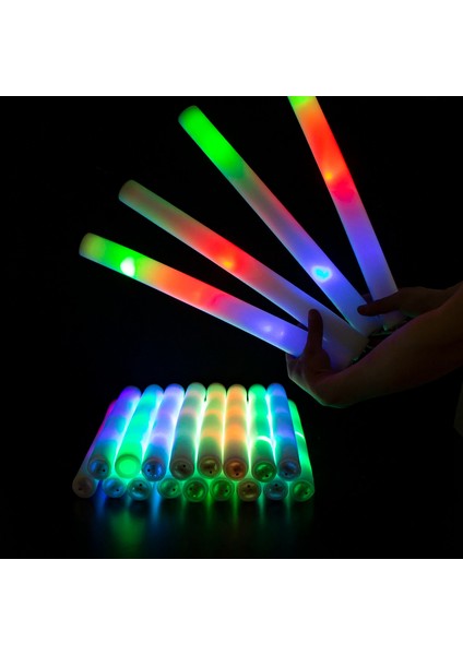 Çok Renkli Flaş 20 Adet 5/10/20/30 Adet Renkli LED Köpük Çubukları Light Up Çubukları Tezahürat Tüpü Karanlıkta Glow Müzik Bar Rgb Parlayan Düğün Parti Malzemeleri (Yurt Dışından) fiyatları