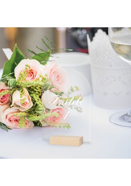 B01 Akrilik Masa Yer Kartı Ahşap Tabanlı Düğün Temizle Masa Burcu Numarası Ziyafet Faaliyetleri Için Yer Kartı Ekran Standı (Yurt Dışından) fırsatları