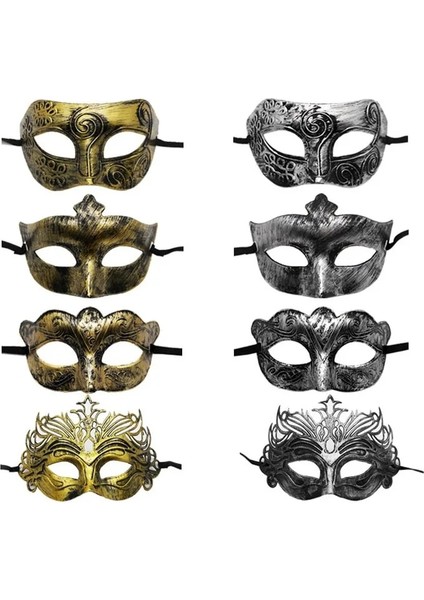 Stil 6 20 Adet Kadın Erkek Masquerade Maske Balo Retro Desen Düz Renk Maskeleri Mardi Gras Kostüm Partisi Paskalya Düğün Doğum Günü Cadılar Bayramı (Yurt Dışından) fırsatları
