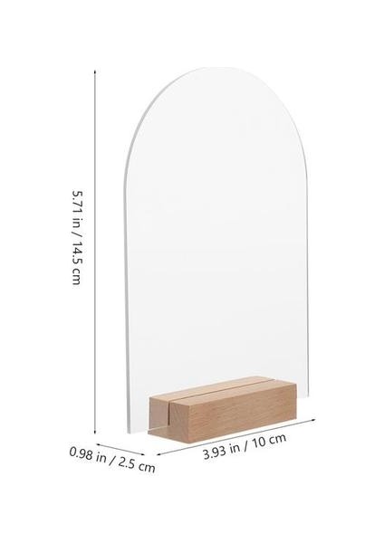 4 Adet 4 Adet Şeffaf Masa Kartı Akrilik Işareti Dıy Boş Altıgen Ahşap Taban Plastik Ekran Standları Menü Raf Işaretleri Ahşap Standı (Yurt Dışından)