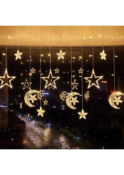 Çok Renkli Uzaktan D 220 V Ab Tak Ramazan Süslemeleri 2023 Yıldız Ay LED Perde Çelenk Dize Işık Islam Müslüman Parti Dekor Ev Hediye Için Eıd Mubarak Malzemeleri (Yurt Dışından)
