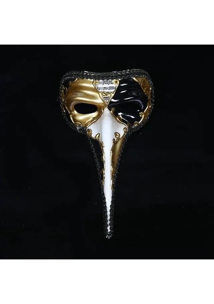 Siyah Venedik Maskesi Küçük Uzun Burun Cadılar Bayramı Masquerade Maskesi Boyalı Antik Venedik Maskesi Hortum Wang Yetişkin Erkek Modelleri (Yurt Dışından)