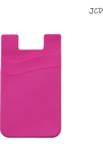Gül Kırmızı Jcd Yapışkanlı Etiket Telefon Cebi Cep Telefonu Kart Üzerinde Çubuk Cüzdan Cüzdan Esnek Likra Kredi Kartları Kimlik Kartı Tutucu Kese Kol Çift (Yurt Dışından)