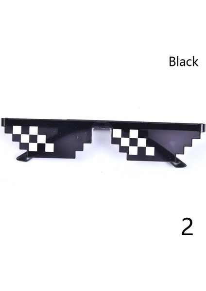 Bk2 Oyuncak Gözlük 8 Bit Pikselli Güneş Gözlüğü Kadın Marka Thug Life Parti Gözlük Bayanlar Kadın Vintage Gözlük Parti Gözlüğü (Yurt Dışından)
