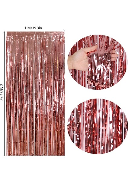 Lazer Lt-Mavi 2 Paket Metalik Folyo Tinsel Saçak Perdeler Doğum Günü Düğün Bekarlığa Veda Partisi Dekorasyon Yetişkin Yıldönümü Fotoğraf Arka Plan (Yurt Dışından) indirimleri