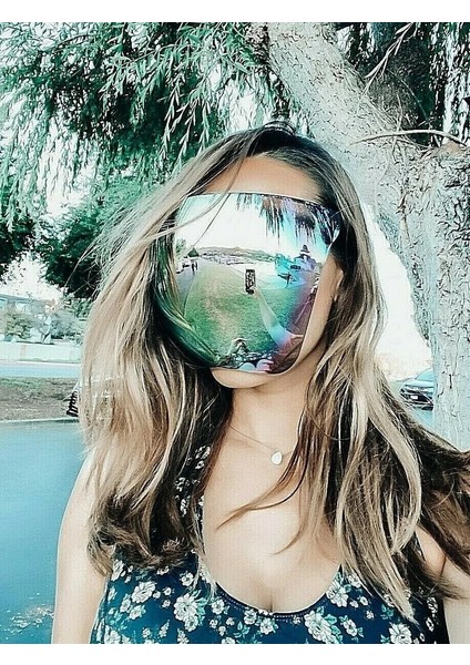 C Komik Büyük Boy Tam Yüz Polarize Büyük Ayna Güneş Gözlüğü Büyük Büyük Yüz Kalkan Maskesi (Yurt Dışından) fırsatları