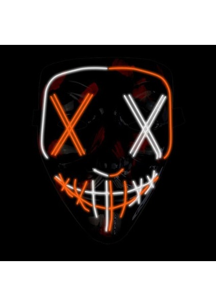 A-11 Aydınlık LED Anonim Yüz Tasfiye Maskesi Cosplay Parti Malzemeleri Parlayan El Tel Hacker Maskesi Cadılar Bayramı Neon Işık Korkunç Maskara (Yurt Dışından)