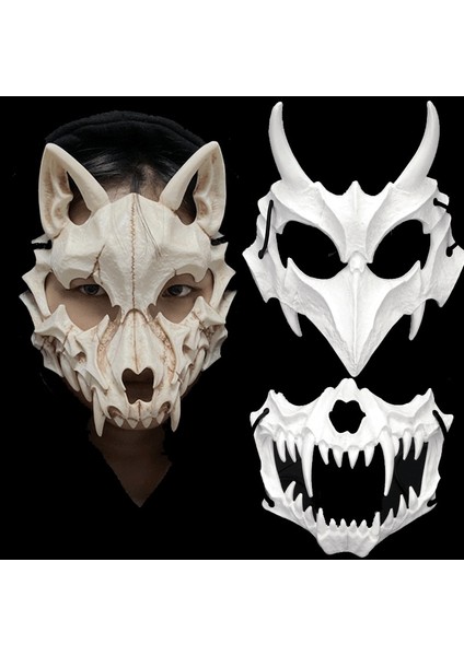 02 2023 Yeni Cadılar Bayramı Şeytan Maskesi Karnaval Kurt Adam Kafatası Maskesi Cosplay Kostümleri Anime Cosplay Maske Yüz Şapkalar Korku Parti Sahne (Yurt Dışından) fiyatları