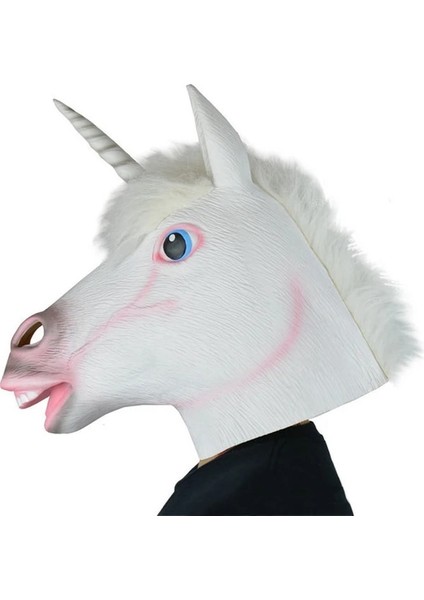 F Cadılar Bayramı Maskeleri Lateks At Kafası Cosplay Hayvan Kostüm Seti Tiyatro Prank Çılgın Parti Sahne Kulaklık Seti At Maskesi Köpek At Maskeleri (Yurt Dışından)
