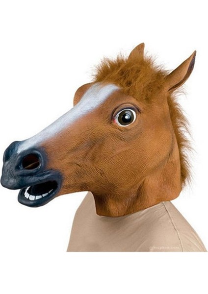 F Cadılar Bayramı Maskeleri Lateks At Kafası Cosplay Hayvan Kostüm Seti Tiyatro Prank Çılgın Parti Sahne Kulaklık Seti At Maskesi Köpek At Maskeleri (Yurt Dışından) modelleri