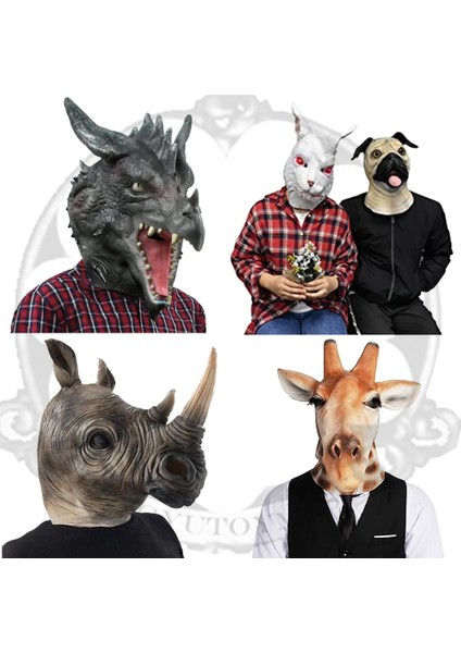 Karga Maskesi Komik Ejderha Gergedan Hippo Horoz Koala Hayvan Maskesi Lateks Parti Panda Unicorn Hayvan Maskesi Çocuk Parti Cadılar Bayramı Maskesi (Yurt Dışından)