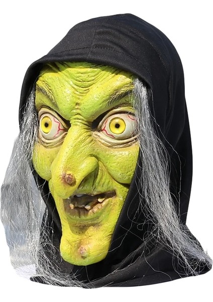 Stil 4 Korkunç Cadı Şapka Şapka ve Saç Tam Yüz Lateks Şapkalar Karnaval Cosplay Parti Kostüm Sahne Için (Yurt Dışından)