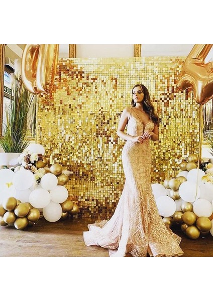 Beyaz 2 M Uzunluk Payet Duvar Kare Glitter Perde Arka Planında Perde Fotozon Pırıltılı Duvar Zemin Düğün Doğum Günü Partisi Dekorasyon (Yurt Dışından)