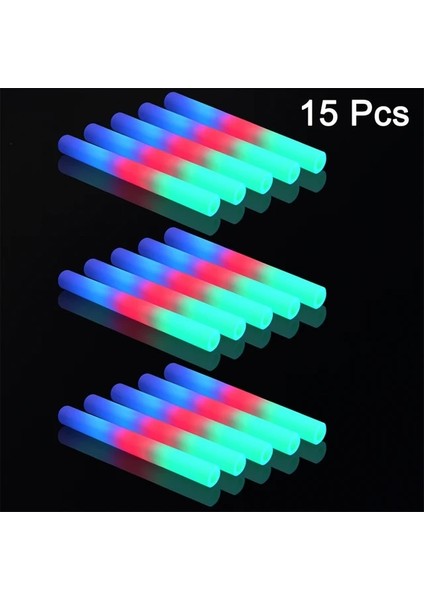 15 Adet 12/15/30/60 Adet LED Parlak Çubuk Kolye Toplu Renkli Rgb Parlak Köpük Sopa Tezahürat Floresan Lamba Noel Doğum Günü Düğün Parti Malzemeleri (Yurt Dışından)