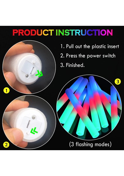 15 Adet 12/15/30/60 Adet LED Parlak Çubuk Kolye Toplu Renkli Rgb Parlak Köpük Sopa Tezahürat Floresan Lamba Noel Doğum Günü Düğün Parti Malzemeleri (Yurt Dışından) fiyatları