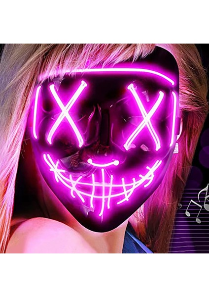 Mavi LED Cosmask Cadılar Bayramı Neon Maske LED Maske Masque Masquerade Parti Maskeleri Karanlıkta Işık Glow Cadılar Bayramı Cosplay Kostüm Malzemeleri (Yurt Dışından) fiyatları