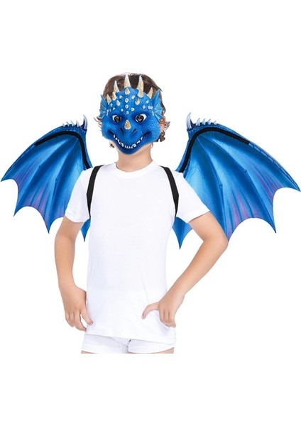Set 1 Dinozor Maskesi Kanatları Çocuklar Çocuklar Için Ejderha Cosplay Kostüm Sahne Masquerade Parti Doğum Günü Karnaval Cadılar Bayramı Gösterisi Maskesi (Yurt Dışından)