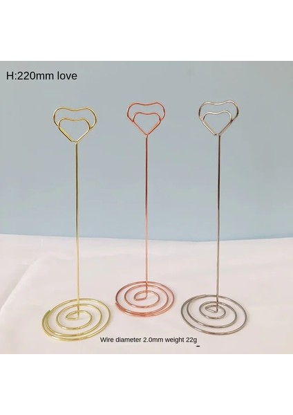 220MM Aşk 10 Adet Gümüş 10 Adet Metal Yer Kartı Sahipleri Düğün Masa Numarası Adı Burcu Düğün Doğum Günü Partisi Ev Dekorasyon Için Standı Fotoğraf Klip Standı (Yurt Dışından)