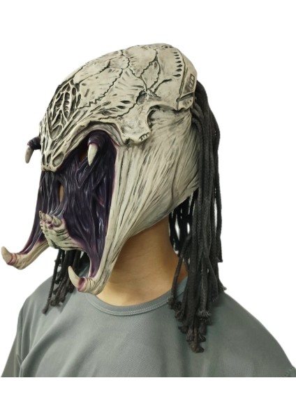 Predator Prey 2022 2022 Yeni Film Predator Lateks Maske Predator Prey Cadılar Bayramı Cosplay Maske Kask Parti Sahne (Yurt Dışından)