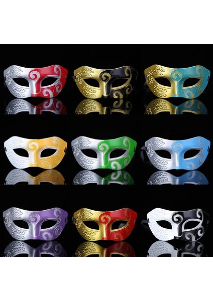 Stil 7 10 Adet Venedik Masquerade Mardi Gras Parti Giydirme Dekoratif Sahne Çocuk Yetişkin Caz Şövalye Iki Renkli Yarım Yüz Maskesi Erkekler (Yurt Dışından)