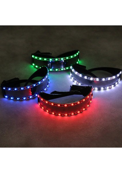 Mavi 1 Adet 1 Adet Renkli Aydınlık Gözlük Karanlıkta Glow Parti Bar Müzik Festivali Dans Partisi Parti Dekorasyon LED Parlayan Gözlük (Yurt Dışından)