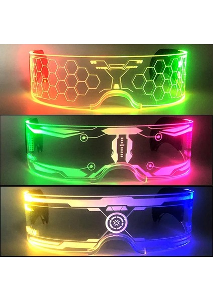 Stil G Akrilik LED Işıklı Gözlük Glow Parti Gözlüğü Neon Işık Up Visor Gözlük Dj Bar Parti Gözlük Cadılar Bayramı Noel Için (Yurt Dışından) modelleri