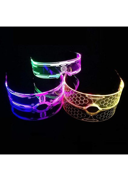 Stil G Akrilik LED Işıklı Gözlük Glow Parti Gözlüğü Neon Işık Up Visor Gözlük Dj Bar Parti Gözlük Cadılar Bayramı Noel Için (Yurt Dışından) fırsatları