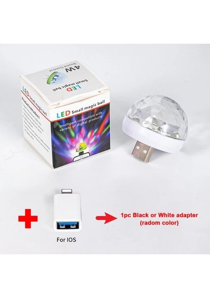 Beyaz Ios Mini Taşınabilir LED Işık Taşınabilir Cep Telefonu Sahne Işıkları Rgb Projeksiyon Lambası Parti Dj Disko Lambaları Araba Atmosfer Topu Işık (Yurt Dışından)