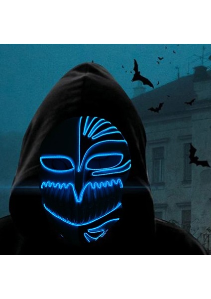 Maske 41 Parlayan Cosplay El Tel Neon Maske Korkunç Kafatası Masquerade Aydınlık Karnaval Şenlikli Parti Malzemeleri Cadılar Bayramı Için LED Tasfiye Maskesi (Yurt Dışından) fırsatları