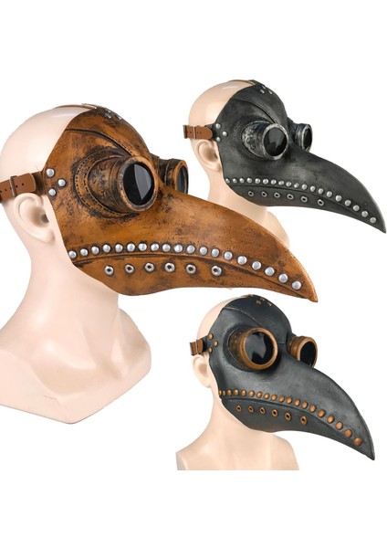 Siyah Gaga Gümüş Cadılar Bayramı Maskeleri Komik Steampunk Veba Doktor Kuş Maskesi Lateks Punk Cosplay Maskeleri Cadılar Bayramı Masquerade Kostüm Cosplay Sahne (Yurt Dışından) modelleri