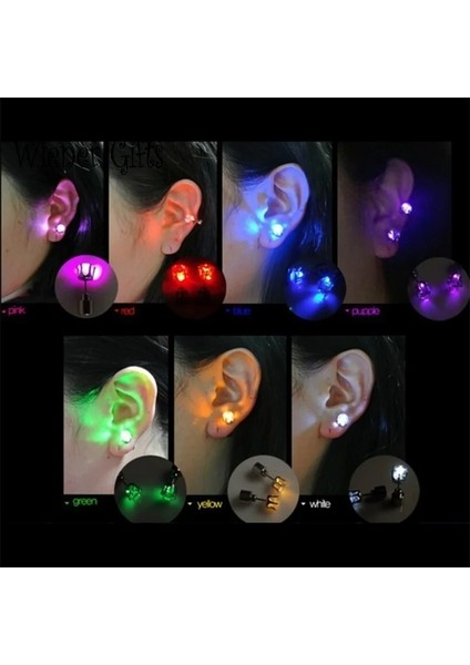 Turuncu 1 Çift Light Up LED Bling Kulak Damızlık Yüzükler Kore Flaş Zirkon Yüzükler Aksesuarları Parti Kadınlar Için Noel Yüzükler Parlak Çubuk Kolye (Yurt Dışından) modelleri