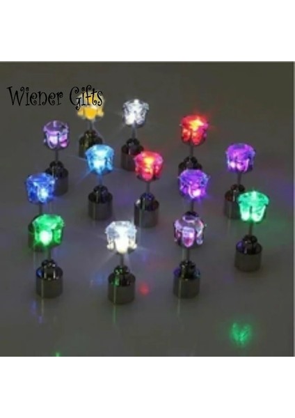 Turuncu 1 Çift Light Up LED Bling Kulak Damızlık Yüzükler Kore Flaş Zirkon Yüzükler Aksesuarları Parti Kadınlar Için Noel Yüzükler Parlak Çubuk Kolye (Yurt Dışından) fırsatları