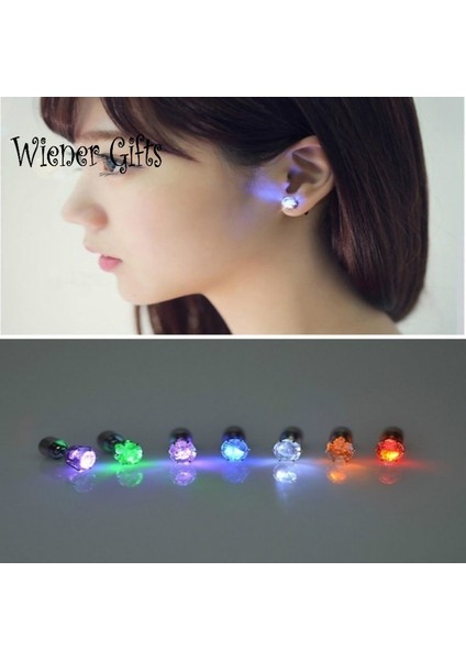 Turuncu 1 Çift Light Up LED Bling Kulak Damızlık Yüzükler Kore Flaş Zirkon Yüzükler Aksesuarları Parti Kadınlar Için Noel Yüzükler Parlak Çubuk Kolye (Yurt Dışından) indirimleri