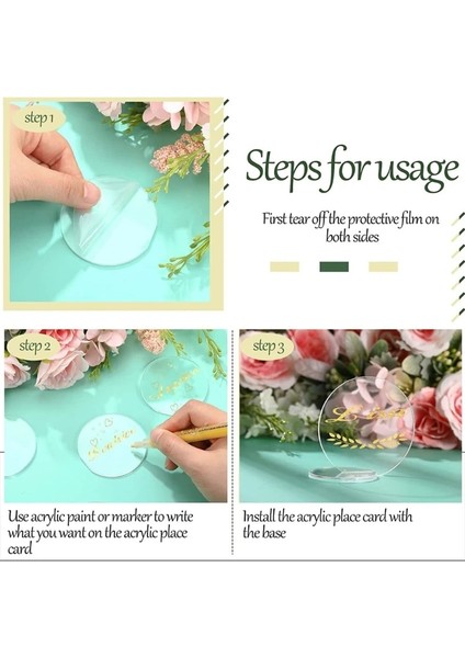 Siyah 10 Adet 10 Adet Siyah Temizle Yuvarlak Standı ile Burcu Dıy Boş Akrilik Konuk Adı Etiketi Yer Kartları Parti Süsleme Düğün Masa Dekorasyon Için (Yurt Dışından) fırsatları