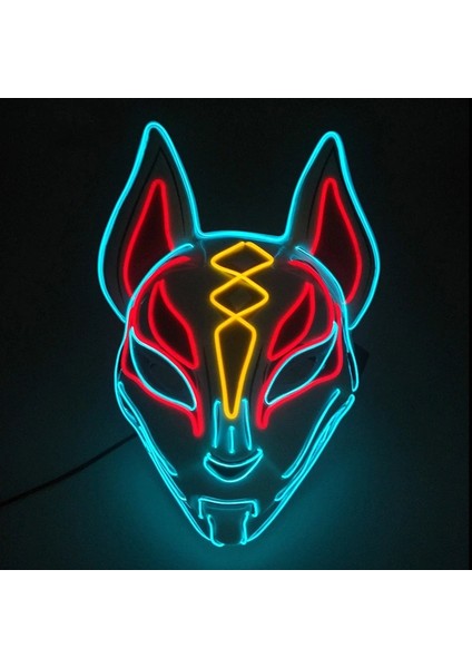 Hiçbir Aydınlık Serin Cadılar Bayramı Light Up Hayvan Maskesi LED Parlayan Cosplay Tilki Maskesi Rave Parti Neon Aydınlık Yüz Maskesi Kostüm Malzemeleri Gerçekleştirin (Yurt Dışından) fırsatları