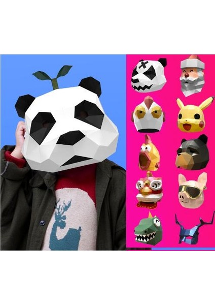 Ücretsiz Kesme Cosplay Maskeleri Cadılar Bayramı Partisi Maskesi Malzemeleri Panda Ayı Kostümü Kafa Hood 3D Kağıt Modeli Dıy Karikatür El Yapımı Yüz Cosplay Oyuncaklar (Yurt Dışından) modelleri