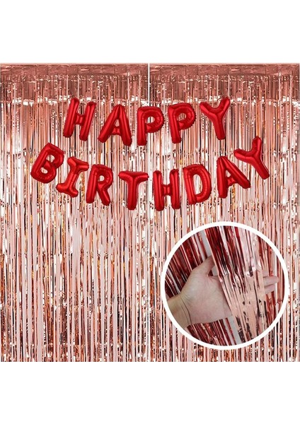 Kırmızı - 13 Adet 2 Paket 2 M Parti Zemin Doğum Günü Bebek Duş Metalik Folyo Saçak Tinsel Perde Doğum Günü Balonları Düğün Dekorasyon Malzemeleri (Yurt Dışından)