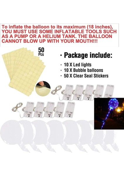 Mavi LED 24 Inç Sopa Yok 10 Paket LED Işık Up Bobo Balonlar Dekorasyon Kapalı Veya Açık Doğum Günü Düğün Yeni Yıl Partisi Noel Kutlamaları (Yurt Dışından)