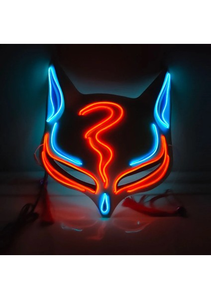 C2 Tilki Tavşan Cadılar Bayramı LED Sevimli Yüz Maskesi Parti Korku Cosplay Sahne Light Up Masque Masquerade (Yurt Dışından) modelleri