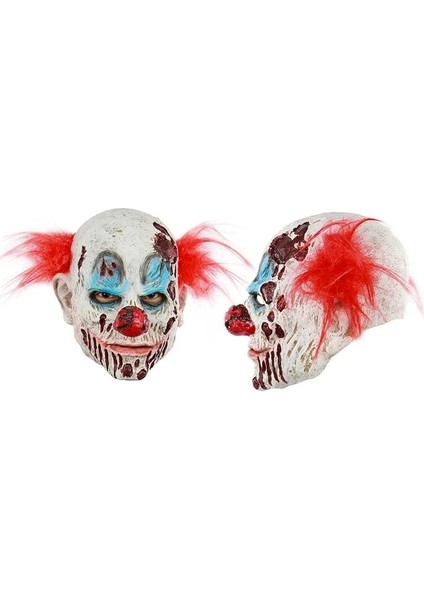 B Cadılar Bayramı Korku Palyaço Maskesi Masquerade Cadılar Bayramı Partisi Lateks Tam Yüz Maskesi Giydirme Parti Maskesi (Yurt Dışından)