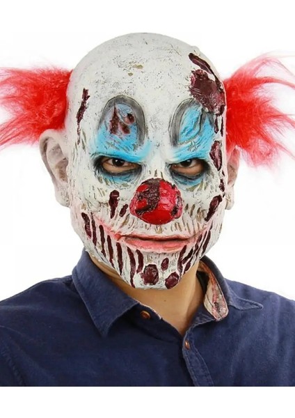 B Cadılar Bayramı Korku Palyaço Maskesi Masquerade Cadılar Bayramı Partisi Lateks Tam Yüz Maskesi Giydirme Parti Maskesi (Yurt Dışından) modelleri