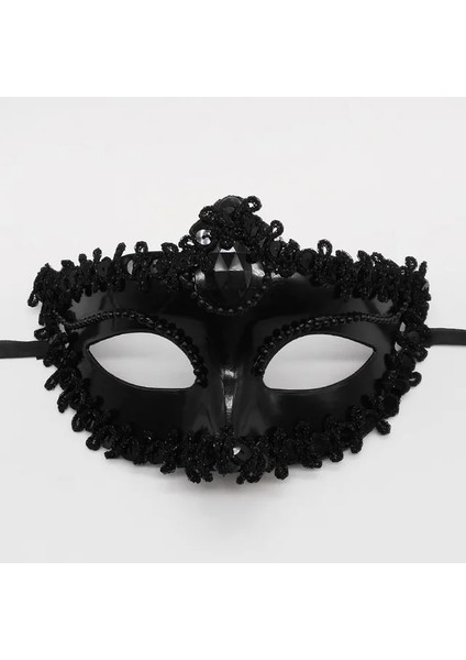 Siyah 10 Adet Dantel Mardi Gras Masquerade Maskesi Karnaval Balo Venedik Yarım Retro Kostüm Süslü Elbise Parti Malzemeleri (Yurt Dışından)