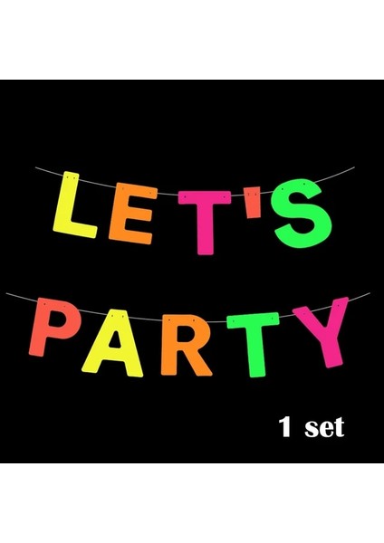Kağıt Garland N Neon Glow Parti Malzemeleri Neon Balon Uv Bantlar Doğum Günü Banner Garland Glow Bilezikler Lolipop Blacklight Parti Süslemeleri (Yurt Dışından)