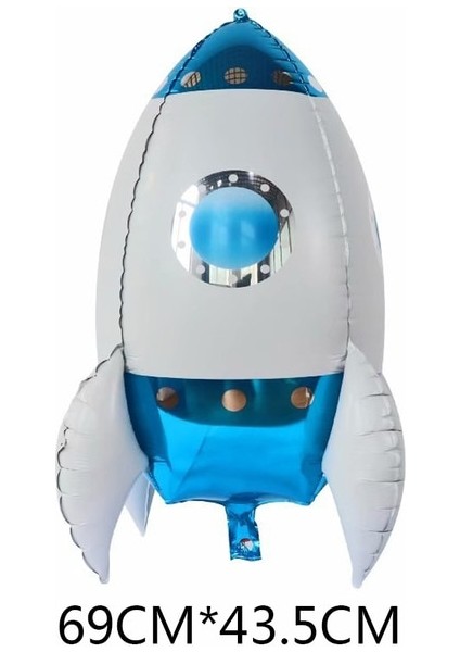 Akik 3D Astronot Roket Folyo Balonlar Düzlem Globos Uzay Gemisi Balon Dış Uzay Tema Doğum Günü Partisi Süslemeleri Çocuklar Bebek Duş (Yurt Dışından)