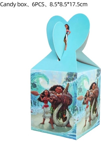 Candyboxes-6 Adet Disney Moana Doğum Günü Partisi Dekorasyon Malzemeleri Çocuklar Bebek Duş Sofra Bardak Tabaklar Afiş Balonlar Olay Dekor Hediye Şekeri (Yurt Dışından)