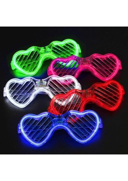 R-W 12 Adet LED Kalp Parlayan Gözlük Gözlük Gözlük Sevgililer Günü Malzemeleri Çocuk Kız Erkek Kostüm Cosplay Sahne Dropshipping (Yurt Dışından) modelleri