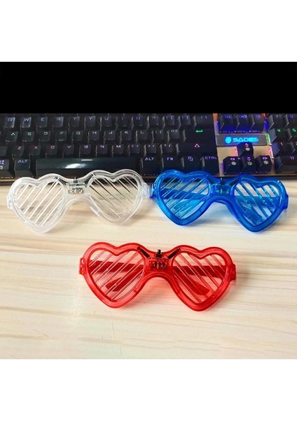 R-W 12 Adet LED Kalp Parlayan Gözlük Gözlük Gözlük Sevgililer Günü Malzemeleri Çocuk Kız Erkek Kostüm Cosplay Sahne Dropshipping (Yurt Dışından) indirimleri
