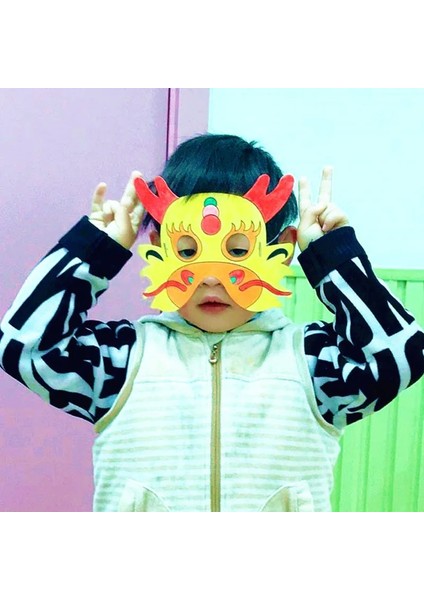 Kaplan 20 Adet Dıy Boş Graffiti Kağıt Çizim Maskeleri Çocuklar Çocuk Hayvan Renk Doğum Günü Favor Cosplay Parti Paskalya Düğün (Yurt Dışından) indirimleri