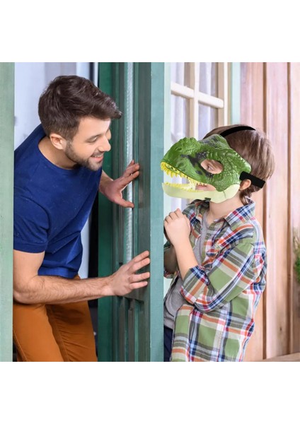 Yeşil 17 Tasarımlar Hareketli Çene ile Jurassic Dünya Dinozor Maskesi Yaratıcı Cadılar Bayramı Cosplay Parti Korku Raptor Lateks Maske Cadılar Bayramı Deco (Yurt Dışından) modelleri
