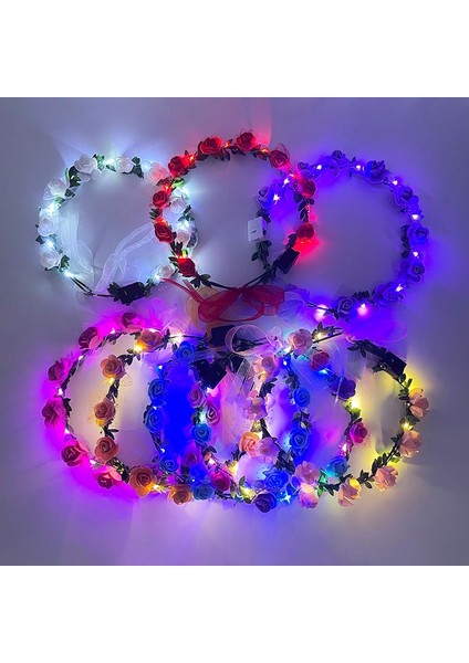L01 1 Adet Parlayan Çelenk Hairband LED Işık Up Taç Çelenk Kadın Kız Ayarlanabilir Doğum Günü Düğün Festivali Parti Aydınlık Dekorasyon (Yurt Dışından)